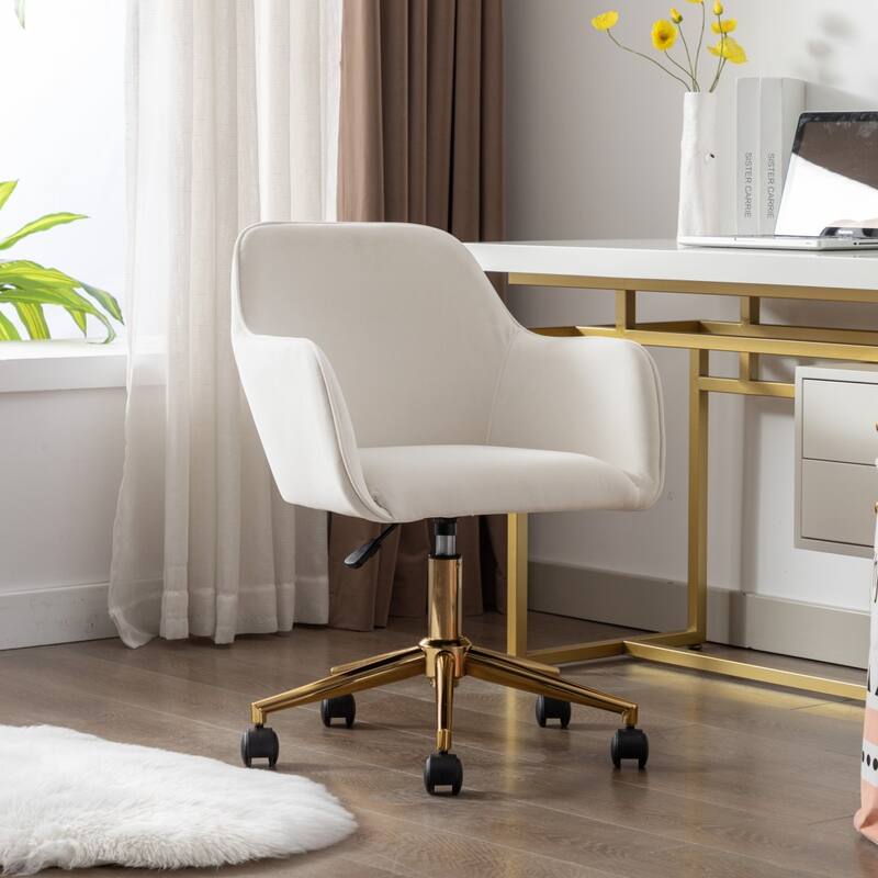 Velvet Adjustable Height Home Office Swivel Chair with Universal Wheel
