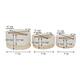 Household Essentials Two-Tone Durable Rope Baskets, Set of 3, White and Natural