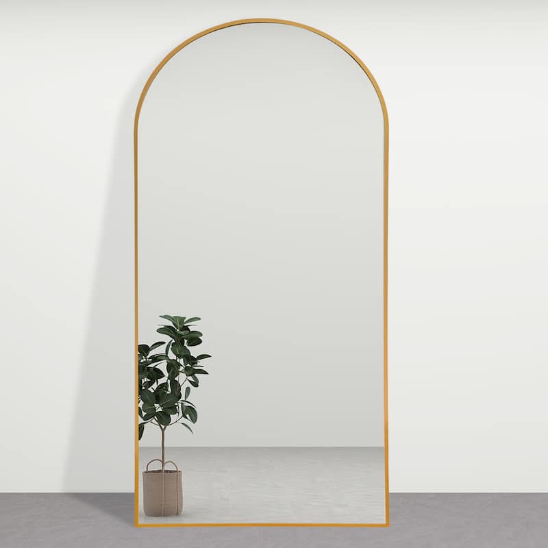 Lumioca Arch Floor & Full Length Gold Framed Wall Mirror