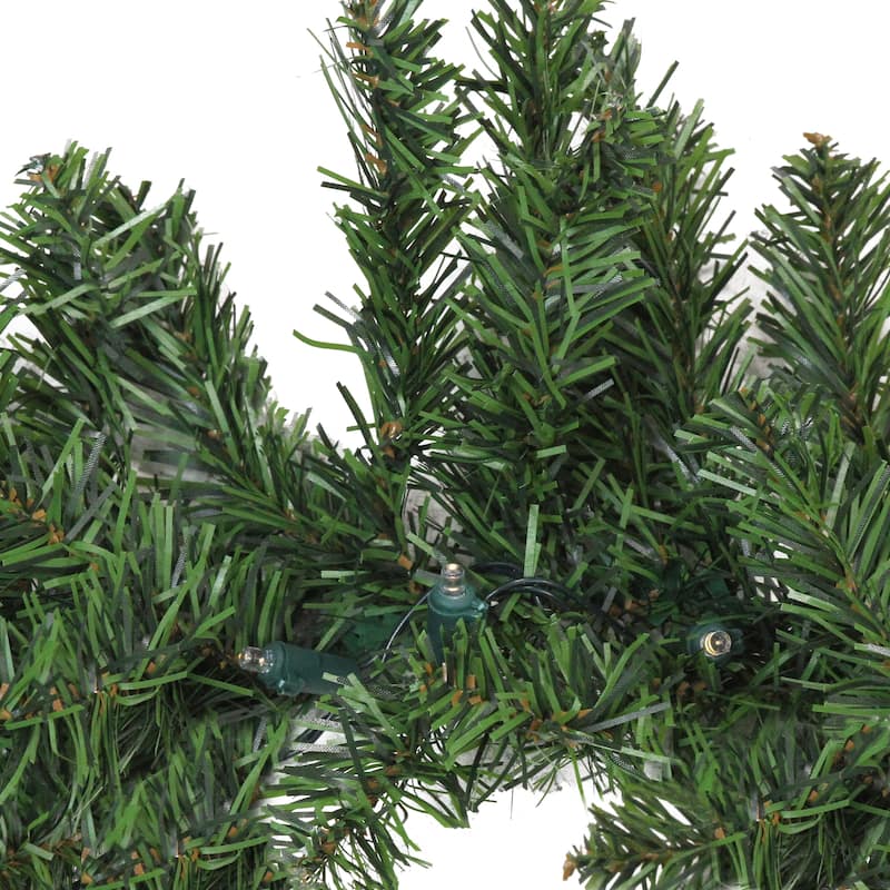9' x 10" LED Canadian Pine Artificial Christmas Garland Clear Lights