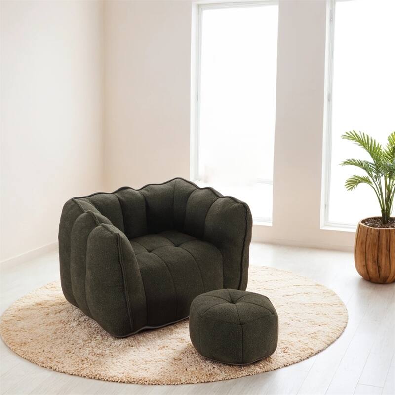 Soft Bean Bag Chair with High Resilient Foam,Comfortable Lazy Sofa