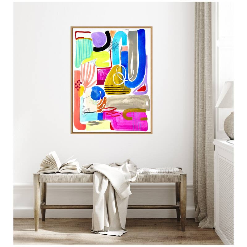 Kate and Laurel Sylvie Abstract 11 Framed Canvas by Emma Daisy