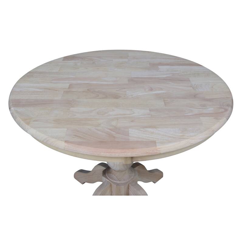 36" Round Top Pedestal Dining Table - Unfinished