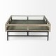 preview thumbnail 14 of 43, Arelius Light Brown Solid Wood w/ Black Iron Base Square Display Coffee Table