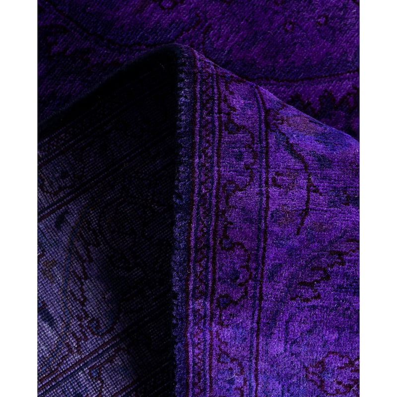 Overdyed One-of-a-Kind Hand-Knotted Area Rug - Purple - 3' 1" x 5' 2"