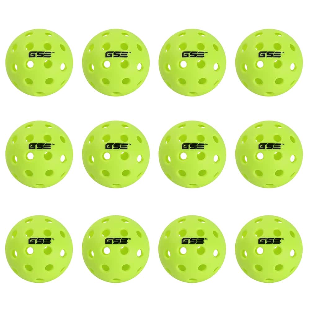 GSE™ 12-Pack Outdoor Pickleball Balls Set. Standard 40 Holes Pickleball Ball Meet USAPA Standard
