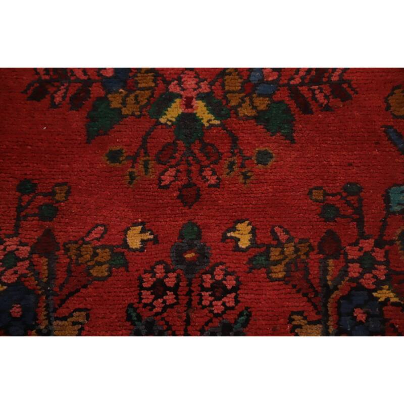 Hand Knotted Oriental 100% Wool Carpet Traditional Floral Oranges & Rust Lilian Runner Rug - 9' 8'' X 3' 7''