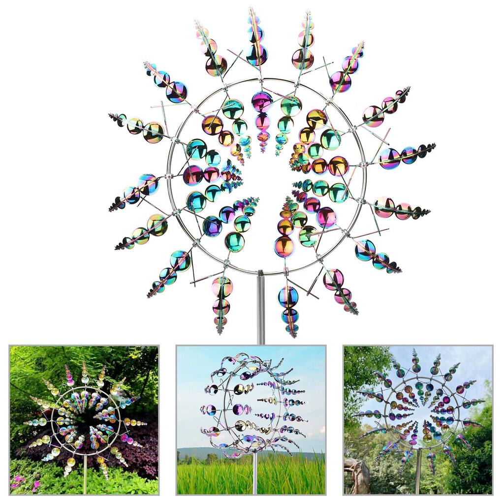 Colorful 3D Windmill Kinetic Sculpture for Garden