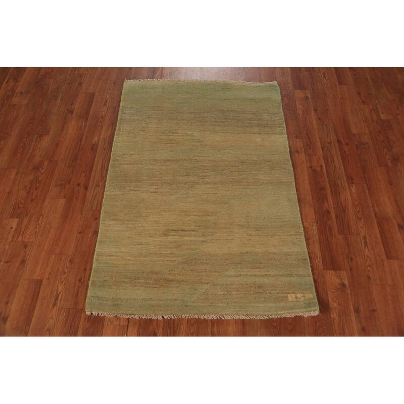 Striped Gabbeh Modern Rug Hand-Knotted Wool Carpet - 2'8" x 4'0"
