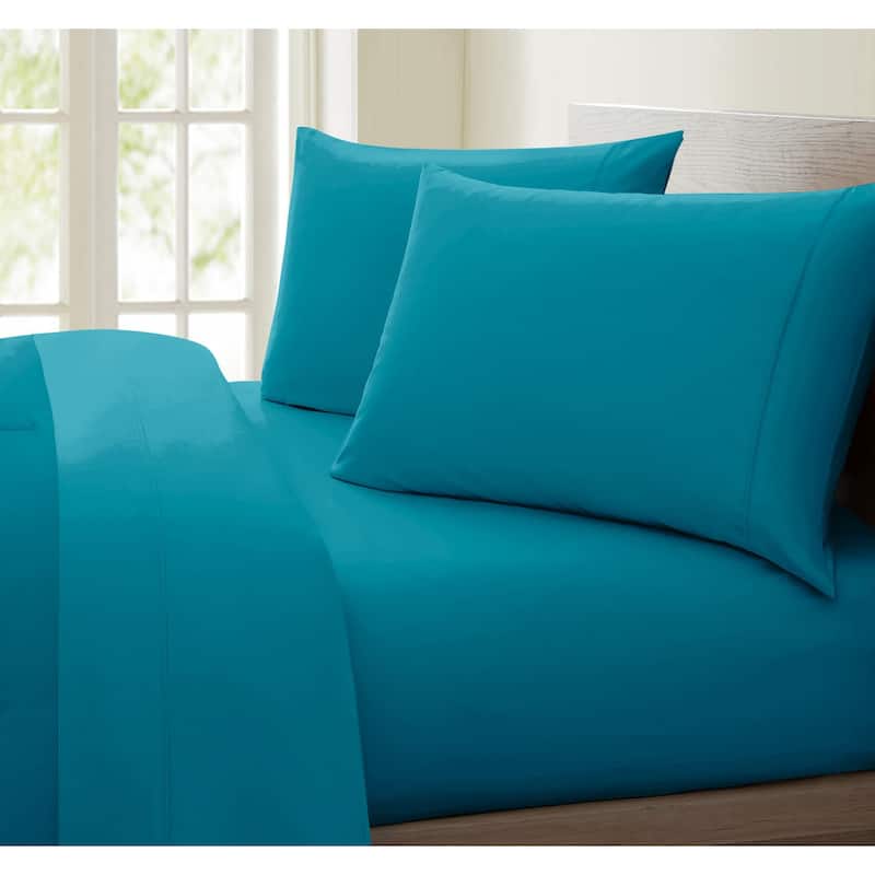 1000 Thread Count Cotton-rich Deep Pocket Sheet Set - Teal - Full