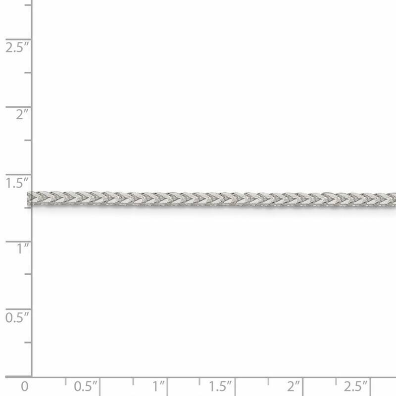 Curata 925 Sterling Silver Solid 2.4mm Franco Chain Necklace (Lobster)