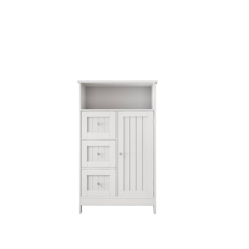 Bathroom storage cabinet with drawers and door