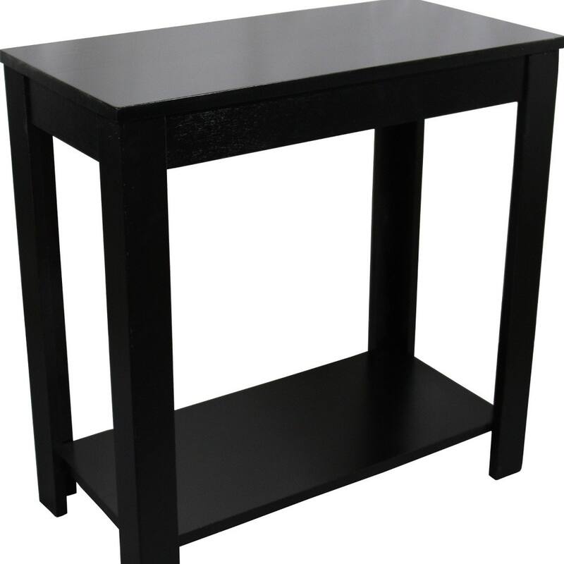 HomeRoots 24" Black End Table With Shelf - 24' X '24' X '12