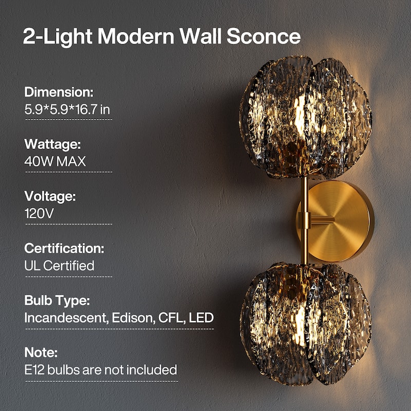 2-Light Modern Wall Sconce - N/A