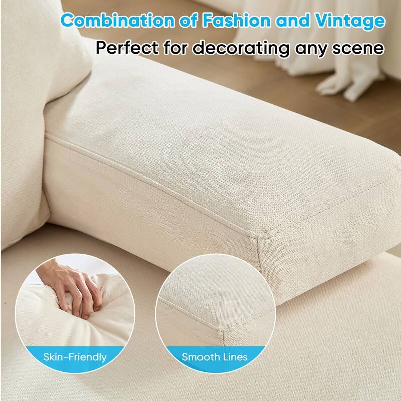 Mixoy W110"Velvet U-Shaped Sectional Sofa Couches,Upholstered 4-Seater Sofa with Double Chaises and Sleepable Armrest