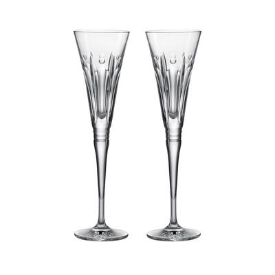 Waterford Winter Wonders Winter Rose Flutes Clear Set of 2