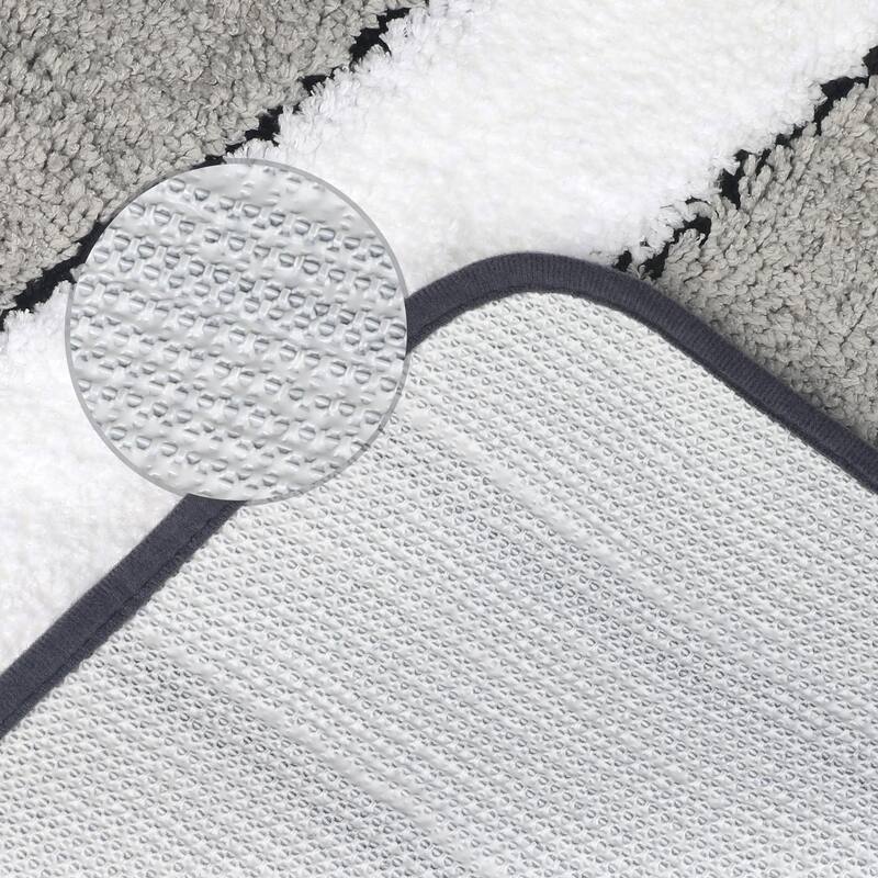 Grey Bathroom Rug, Soft Bath Mat Non Slip Ultra Water Absorbent Bath Carpet Quick Dry Bathroom Floor Mat