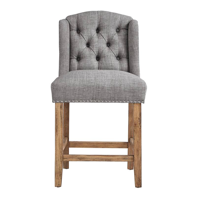 Lakin Tufted Linen Upholstered Stool (Set of 2) by iNSPIRE Q Artisan