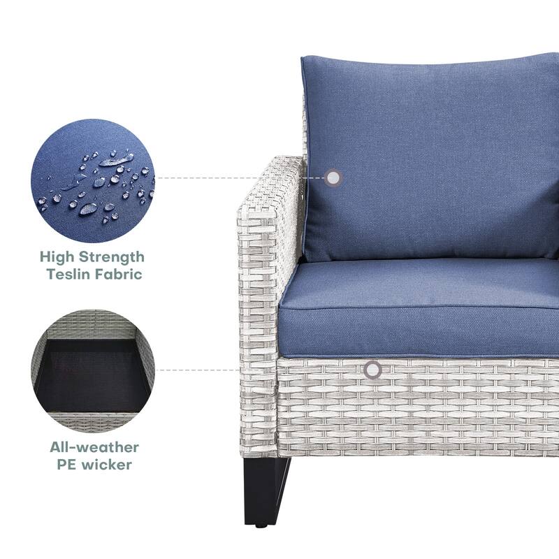 Gymojoy Outdoor PE Wicker Chairs with Table
