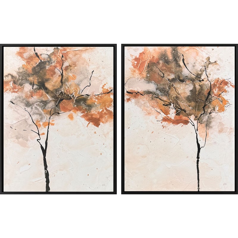 Paragon Textural Trees Canvas - Set of 2