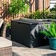 preview thumbnail 51 of 73, Glitzhome 140 Gallon Outdoor Patio Oversize Storage Bench Wicker Table Deck Box Black