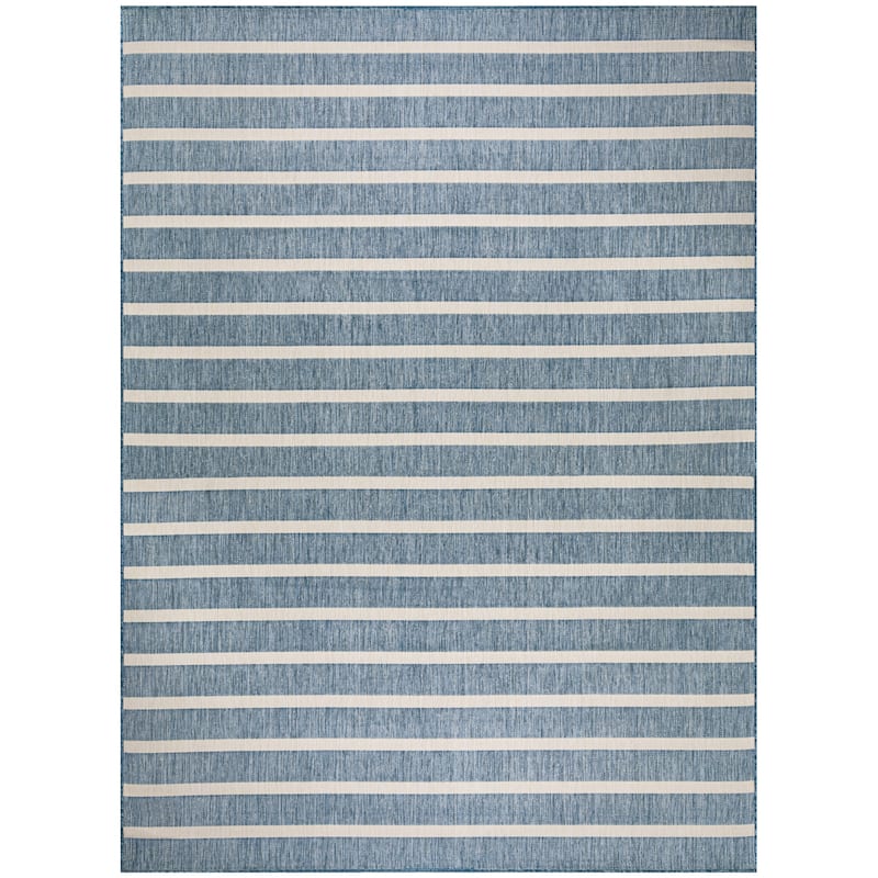 Nourison Positano Indoor/Outdoor Striped Area Rug. - 8' x 10' - Navy/Ivory