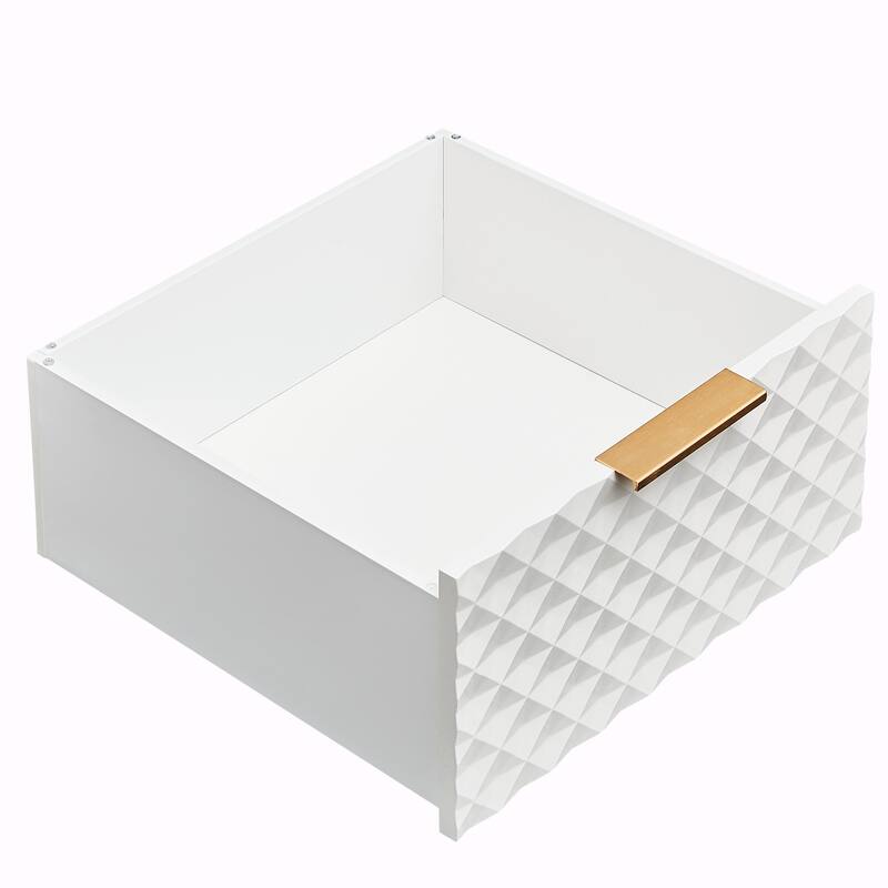 Modern TV Stand with Storage Drawers & Glass Doors