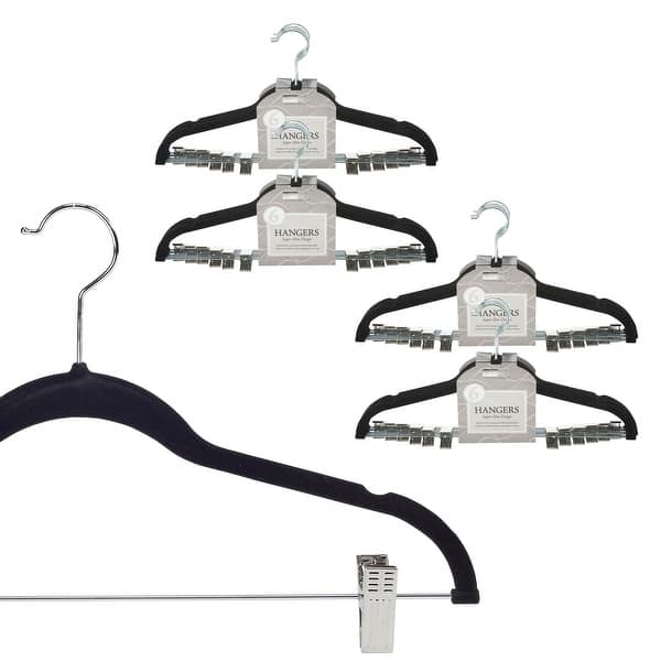 Simplify 24 Pack Velvet Hangers with Clips Bed Bath & Beyond 36271303