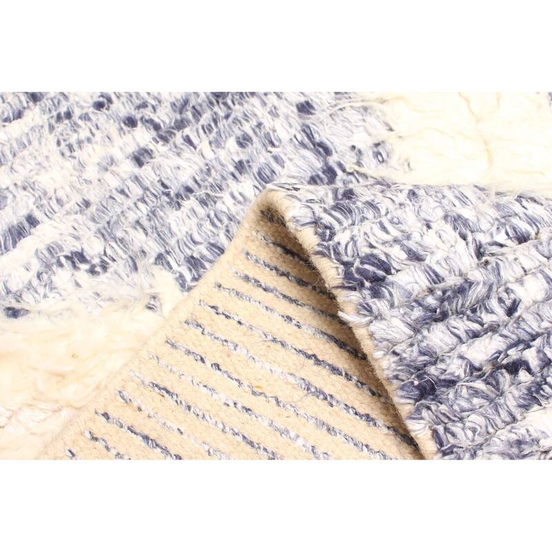 ECARPETGALLERY Hand-knotted Tangier Dark Navy Wool Rug - 5'1 x 8'3