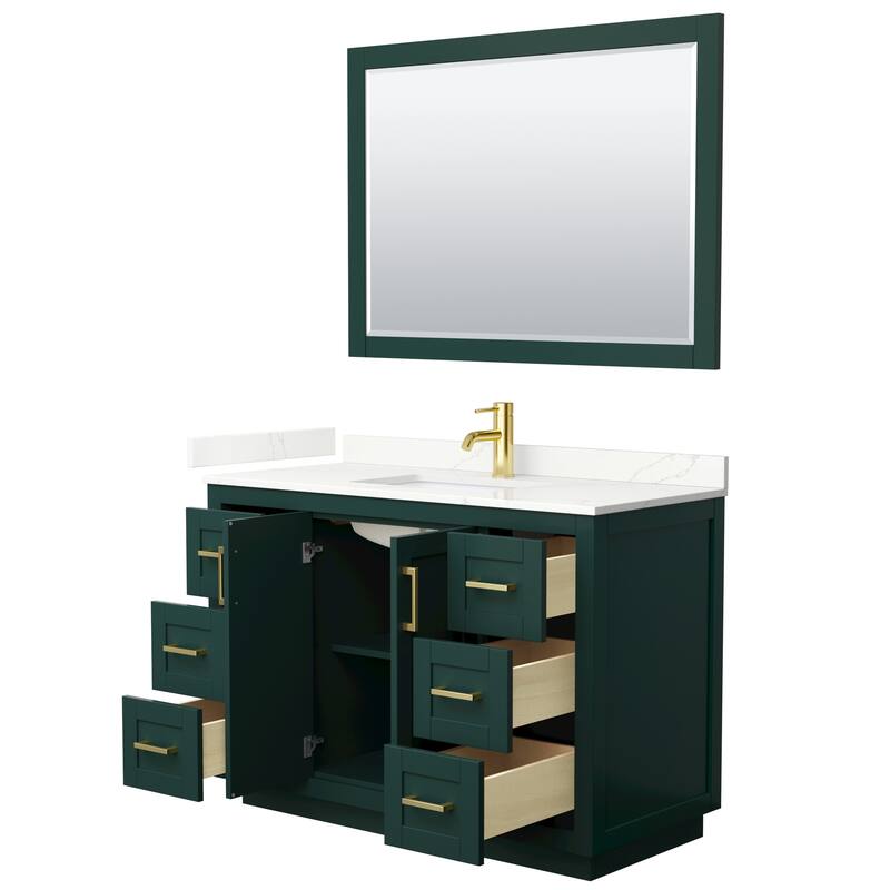 Miranda 48-inch Single Vanity, Quartz Top, 46-inch Mirror