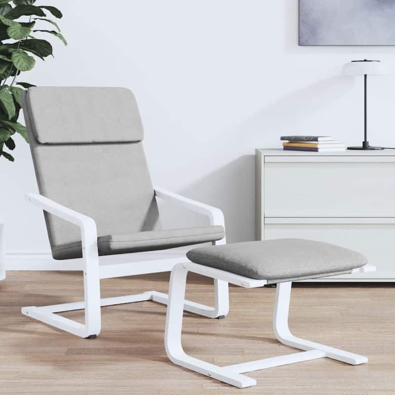 vidaXL Relaxing Chair Cream Fabric - 23.2" x 32.3" x 38.6"