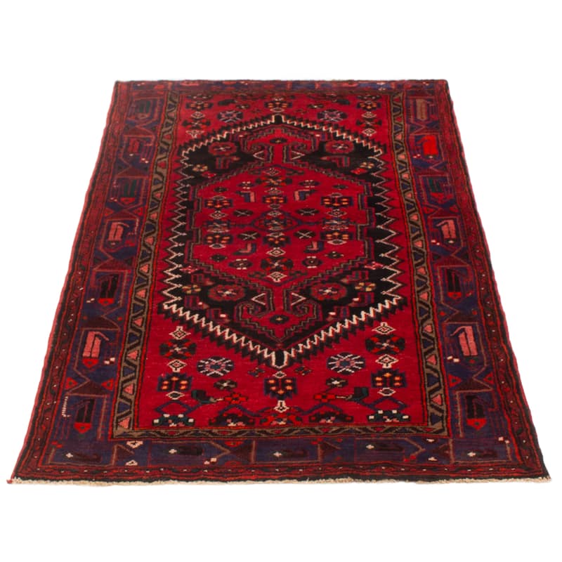 ECARPETGALLERY Hand-knotted Andelz Red Wool Rug - 4'1 x 6'7