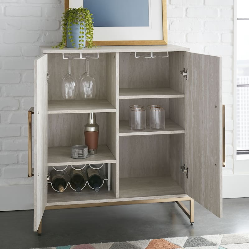 Steve Silver Lanett Wine Cabinet, White