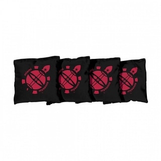 Miami University RedHawks Heritage Black Cornhole Bags