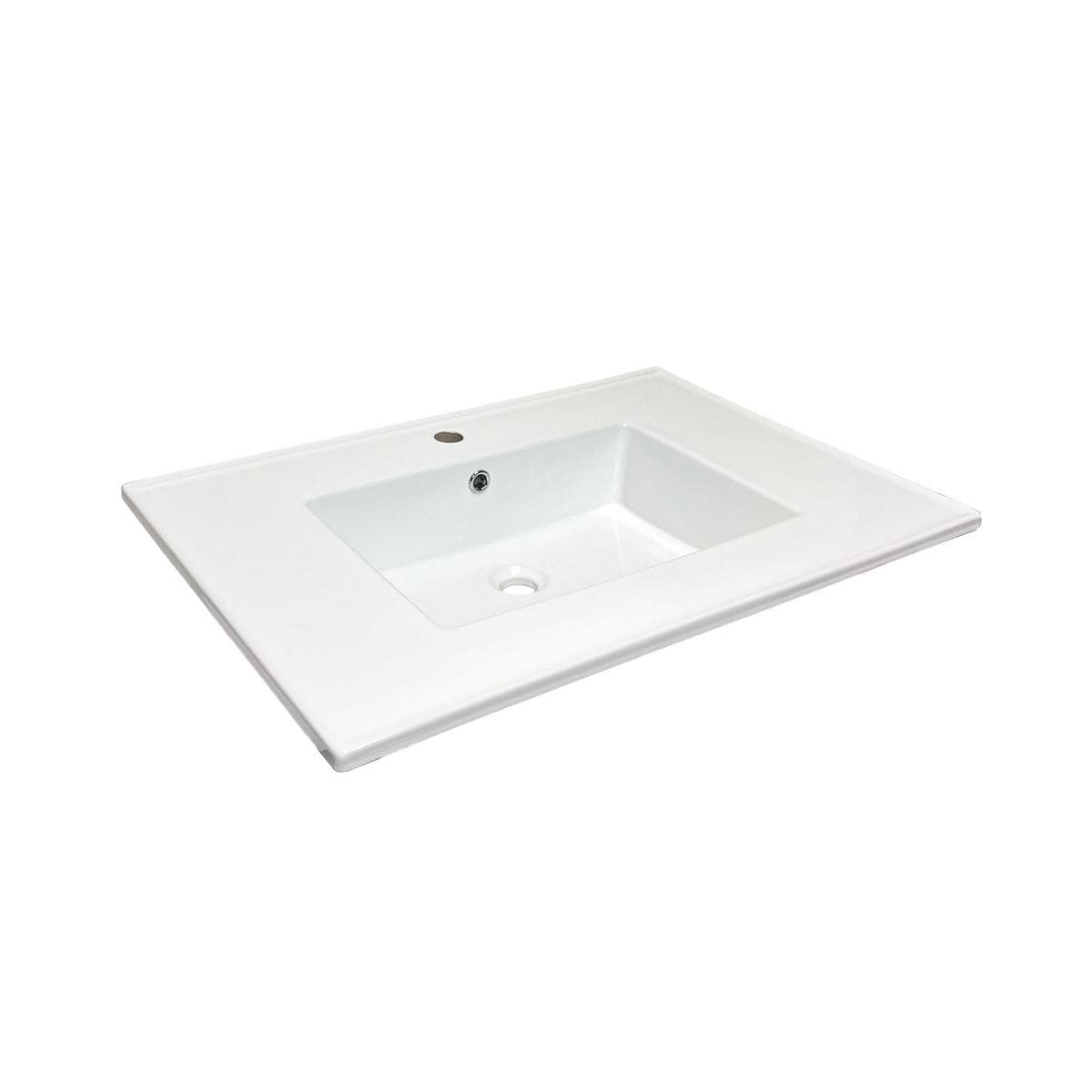 31 in. Single sink Vitreous China top with single faucet hole - 31.5