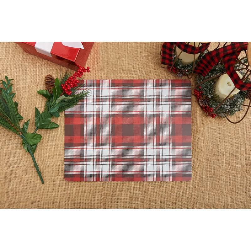 Fireside Plaid Hardboard Placemat Set of 6 - Set of 6