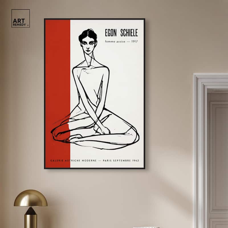 Schiele's Red and White Canvas by Art Remedy