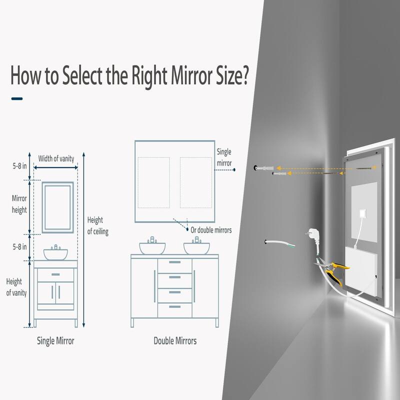 Led Illuminated Backlit Bathroom Mirror with Touch Sensor Demister