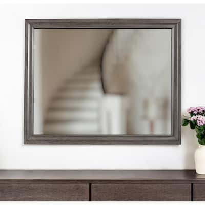 HomeRoots 37" Gray Wood Framed Accent Mirror - 47' X '37' X '1