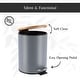 preview thumbnail 24 of 79, Stylish Trash Can with Bamboo Lid and Pedal, 2.5L Capacity - 9.2" H x 8" L x 8" W