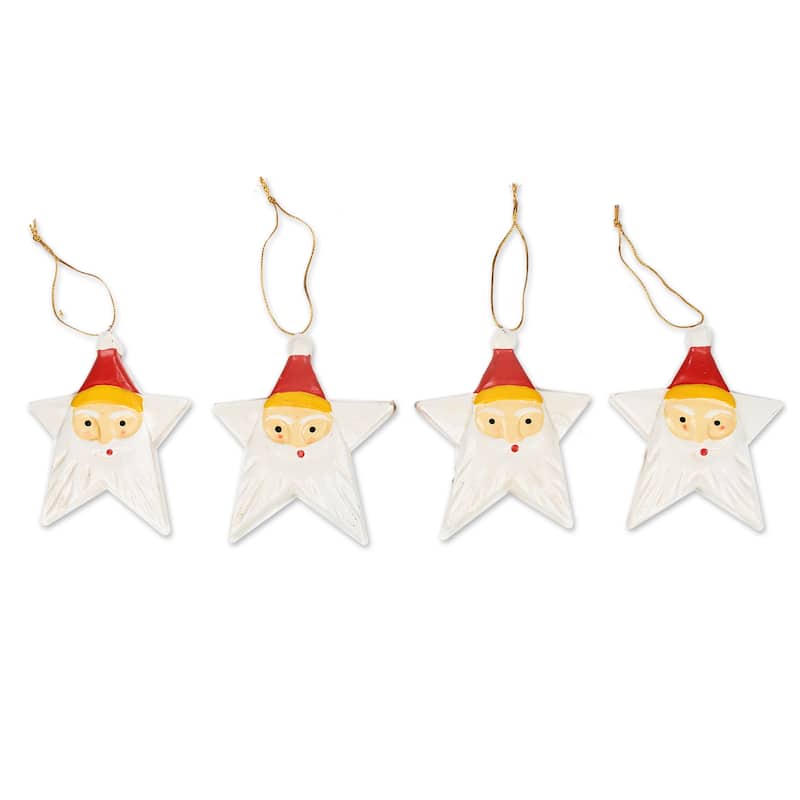 Novica Handmade Santa Constellation Wood Ornaments (Set Of 4)