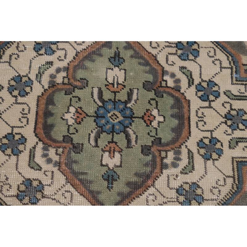 Blue Tabriz Persian Area Rug Handmade Oriental Vintage Wool Carpet - 8'2"x 11'4"