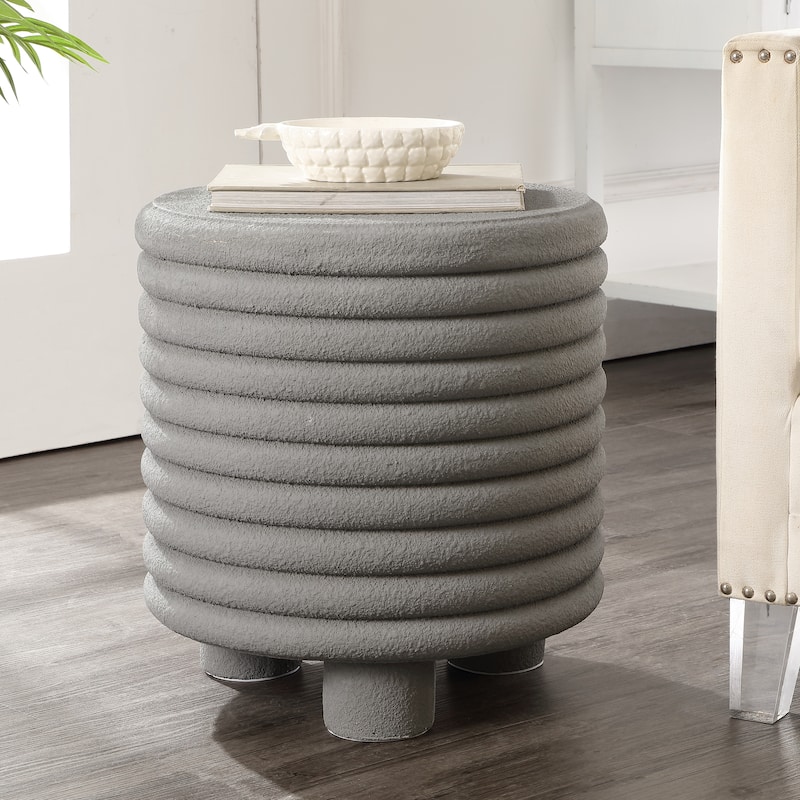 Hollie 18" Minimalist Modern 3-Legged Drum Accent Table, by JONATHAN Y