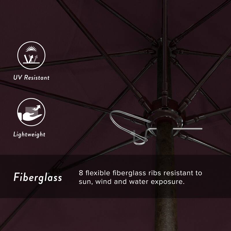 California Umbrella 9' Rd. Aluminum Frame, Fiberglass Rib Market Umbrella, Push Open, Bronze Finish, Pacifica Fabric