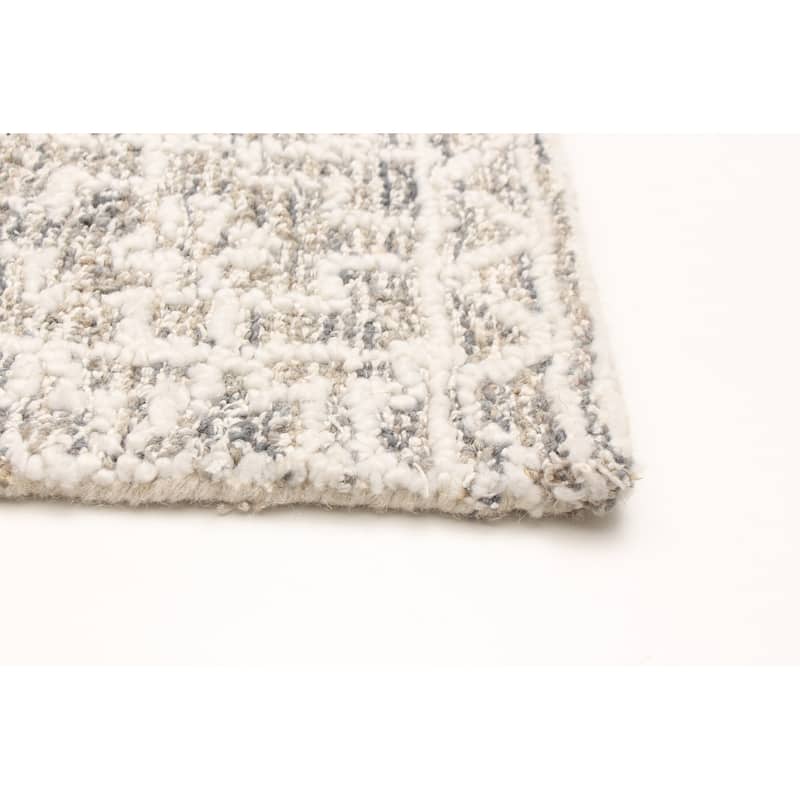 ECARPETGALLERY Hand Tufted Timeless Cream Wool Rug - 5'1 x 8'0