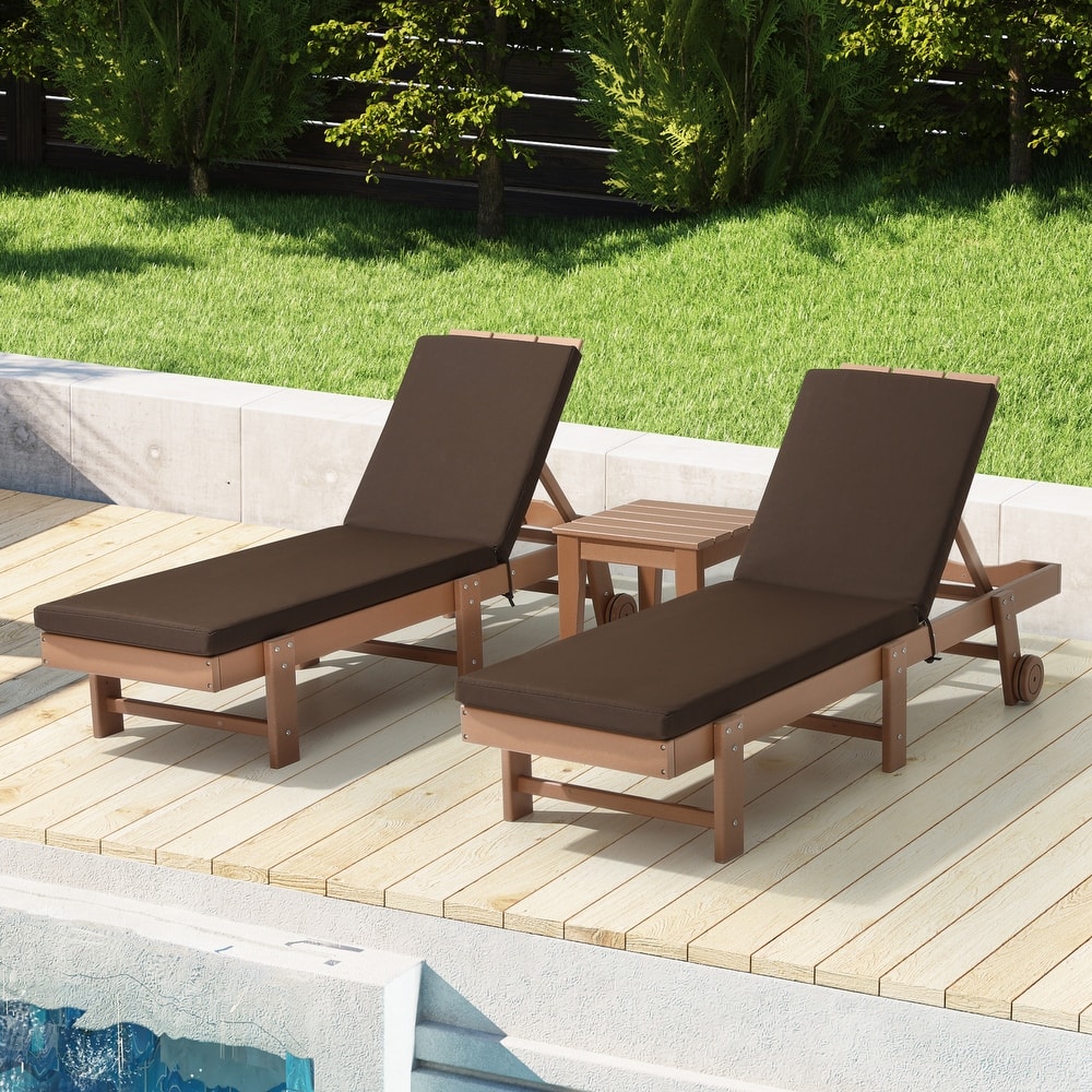 Fading Free All Weather Outdoor Patio Chaise Lounge Cushions Only - (Set of 2)