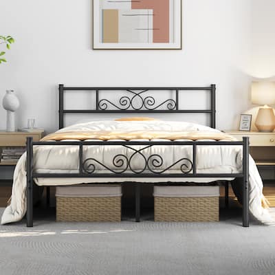 Yaheetech Classic Platform Bed Metal Frame with Headboard