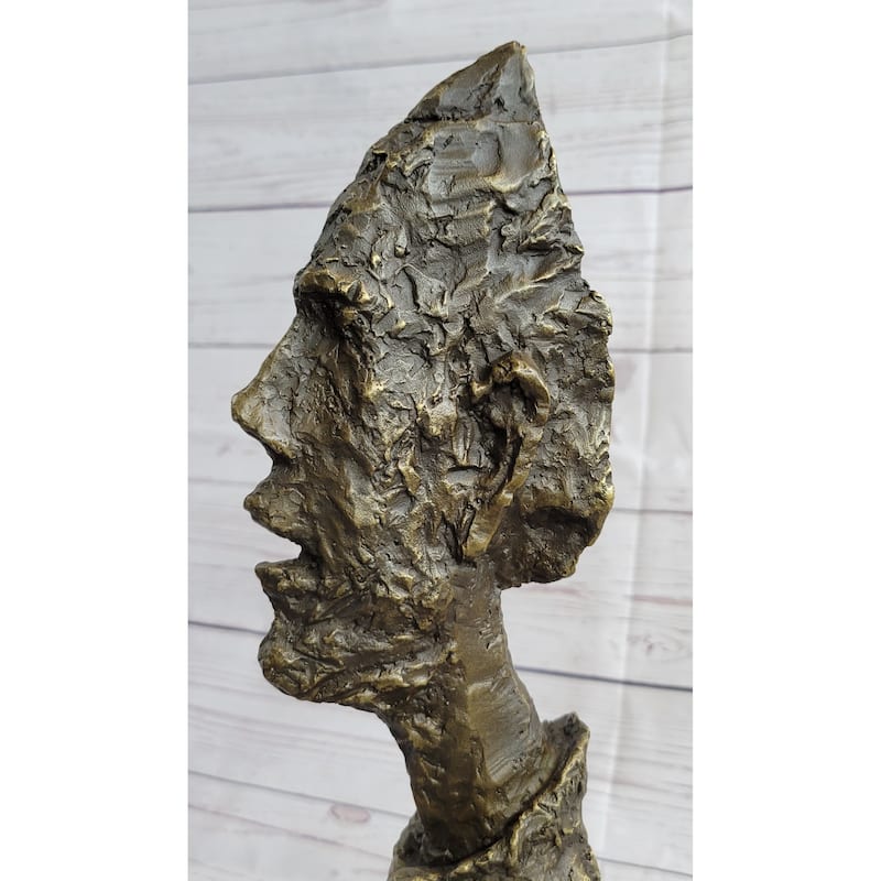 Alberto Giacometti Tall Thin Head Bronze Statue Sculpture Figure 14 Inches X 9 Inches