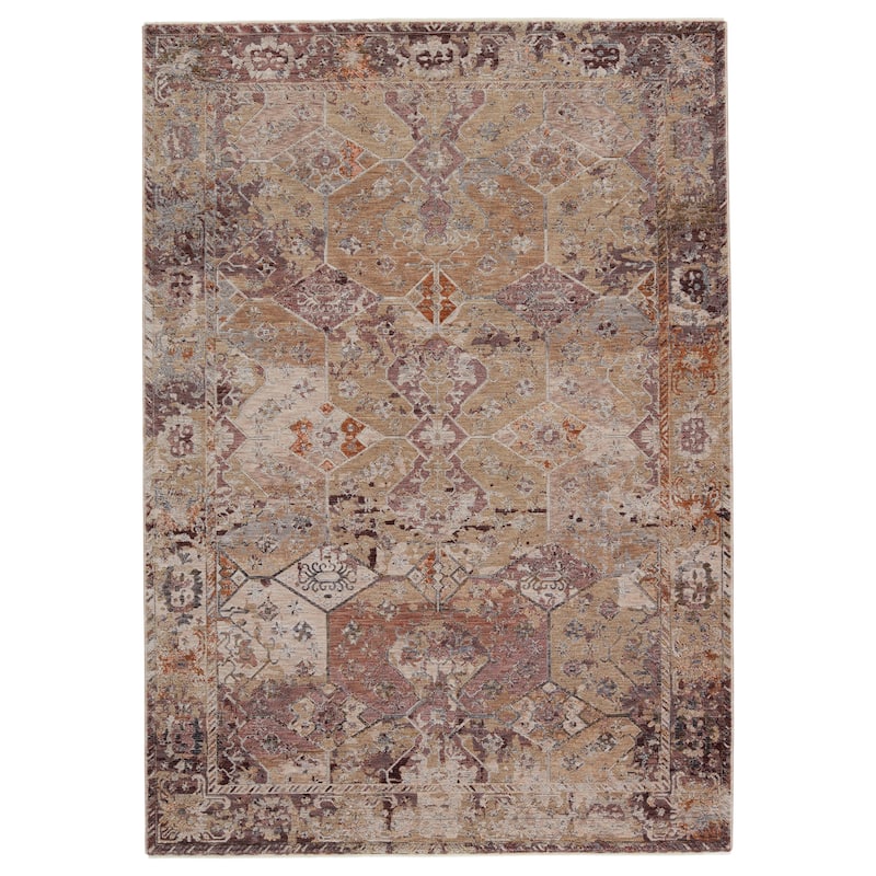 Sebastian Medallion Area Rug - 6'X9' - Gold/Maroon - Runner/Rectangle