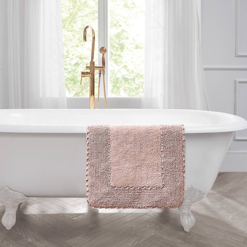 Laura Ashley Ruffle Border Pure Cotton Bath Rugs